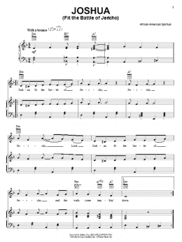 page one of Joshua (Fit The Battle Of Jericho) (Piano, Vocal & Guitar Chords (Right-Hand Melody))