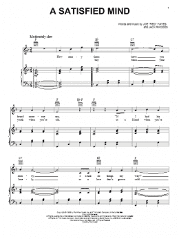 page one of A Satisfied Mind (Piano, Vocal & Guitar Chords (Right-Hand Melody))