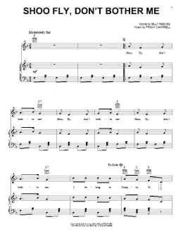 page one of Shoo Fly, Don't Bother Me (Piano, Vocal & Guitar Chords (Right-Hand Melody))