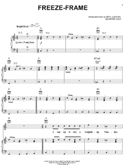 page one of Freeze Frame (Piano, Vocal & Guitar Chords (Right-Hand Melody))