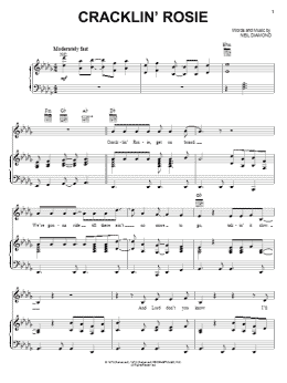 page one of Cracklin' Rosie (Piano, Vocal & Guitar Chords (Right-Hand Melody))