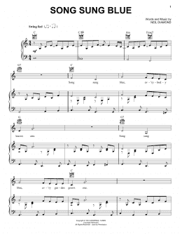 page one of Song Sung Blue (Piano, Vocal & Guitar Chords (Right-Hand Melody))