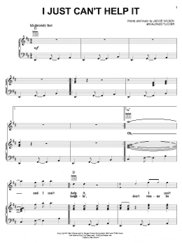 page one of I Just Can't Help It (Piano, Vocal & Guitar Chords (Right-Hand Melody))