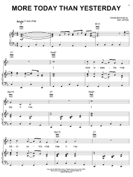 page one of More Today Than Yesterday (Piano, Vocal & Guitar Chords (Right-Hand Melody))