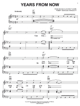 page one of Years From Now (Piano, Vocal & Guitar Chords (Right-Hand Melody))