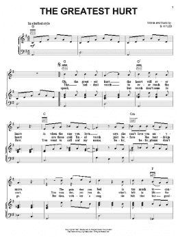 page one of The Greatest Hurt (Piano, Vocal & Guitar Chords (Right-Hand Melody))