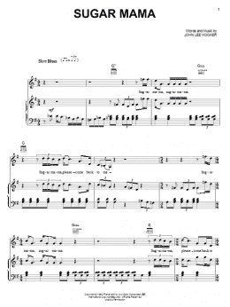 page one of Sugar Mama (Piano, Vocal & Guitar Chords (Right-Hand Melody))