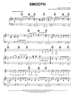 page one of Smooth (feat. Rob Thomas) (Piano, Vocal & Guitar Chords (Right-Hand Melody))