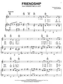 page one of Friendship (Piano, Vocal & Guitar Chords (Right-Hand Melody))