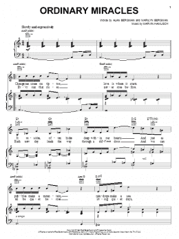 page one of Ordinary Miracles (Piano, Vocal & Guitar Chords (Right-Hand Melody))