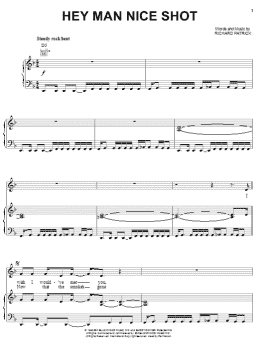 page one of Hey Man Nice Shot (Piano, Vocal & Guitar Chords (Right-Hand Melody))