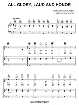 page one of All Glory, Laud And Honor (Piano, Vocal & Guitar Chords (Right-Hand Melody))
