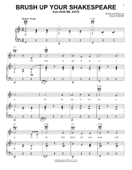 page one of Brush Up Your Shakespeare (from Kiss Me, Kate) (Piano, Vocal & Guitar Chords (Right-Hand Melody))