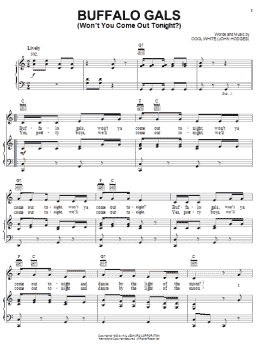 page one of Buffalo Gals (Won't You Come Out Tonight?) (Piano, Vocal & Guitar Chords (Right-Hand Melody))