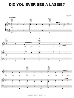 page one of Did You Ever See A Lassie? (Piano, Vocal & Guitar Chords (Right-Hand Melody))