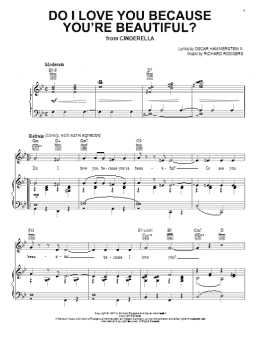 page one of Do I Love You Because You're Beautiful? (from Cinderella) (Piano, Vocal & Guitar Chords (Right-Hand Melody))