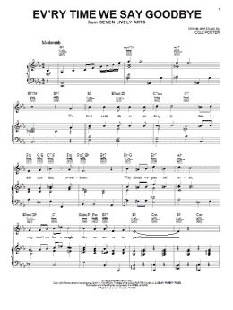 page one of Ev'ry Time We Say Goodbye (Piano, Vocal & Guitar Chords (Right-Hand Melody))