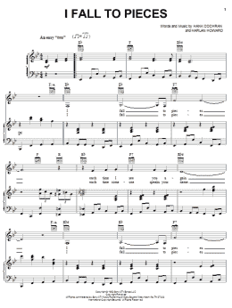 page one of I Fall To Pieces (Piano, Vocal & Guitar Chords (Right-Hand Melody))