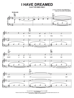 page one of I Have Dreamed (Piano, Vocal & Guitar Chords (Right-Hand Melody))