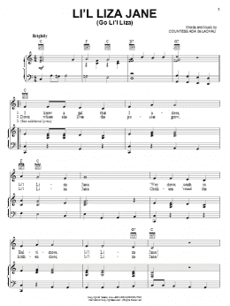 page one of Li'l Liza Jane (Go Li'l Liza) (Piano, Vocal & Guitar Chords (Right-Hand Melody))