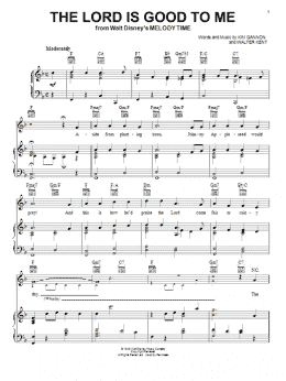 page one of The Lord Is Good To Me (from Johnny Appleseed) (Piano, Vocal & Guitar Chords (Right-Hand Melody))
