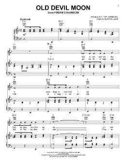 page one of Old Devil Moon (Piano, Vocal & Guitar Chords (Right-Hand Melody))