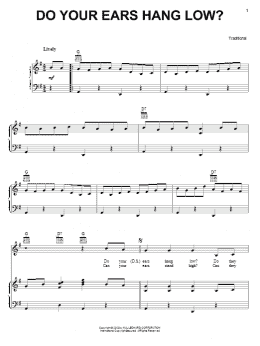 page one of Do Your Ears Hang Low? (Piano, Vocal & Guitar Chords (Right-Hand Melody))