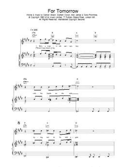 page one of For Tomorrow (Piano, Vocal & Guitar Chords)