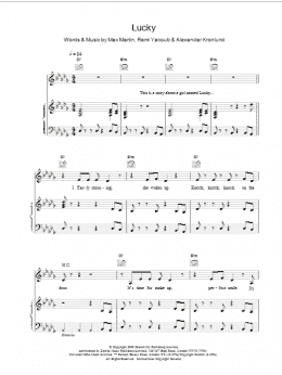 page one of Lucky (Piano, Vocal & Guitar Chords)