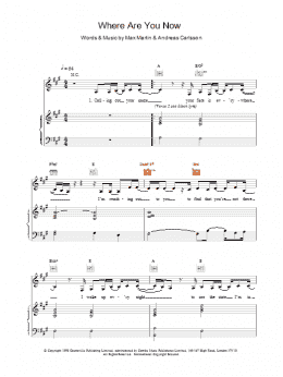 page one of Where Are You Now (Piano, Vocal & Guitar Chords)