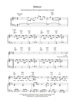 page one of Believe (Piano, Vocal & Guitar Chords)