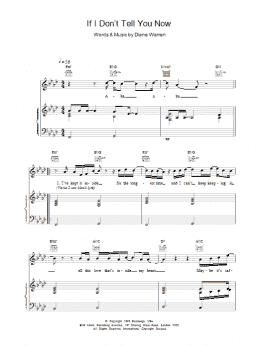 page one of If I Don't Tell You Now (Piano, Vocal & Guitar Chords)