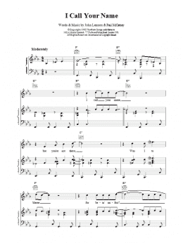 page one of I Call Your Name (Piano, Vocal & Guitar Chords)