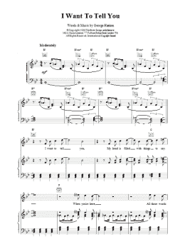 page one of I Want To Tell You (Piano, Vocal & Guitar Chords)