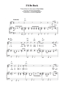 page one of I'll Be Back (Piano, Vocal & Guitar Chords)