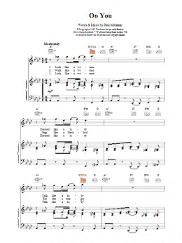 page one of Oo You (Piano, Vocal & Guitar Chords)