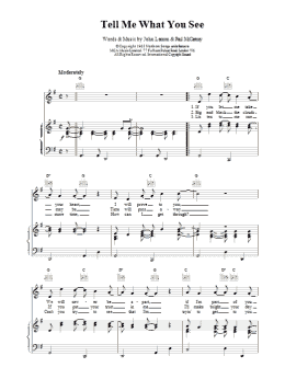 page one of Tell Me What You See (Piano, Vocal & Guitar Chords)