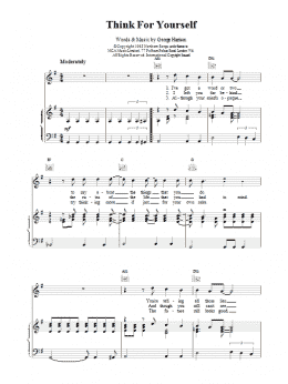 page one of Think For Yourself (Piano, Vocal & Guitar Chords)