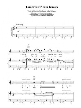 page one of Tomorrow Never Knows (Piano, Vocal & Guitar Chords)