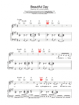 page one of Beautiful Day (Piano, Vocal & Guitar Chords)