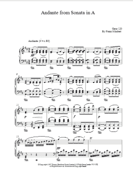 page one of Andante From Sonata In A (Piano Solo)