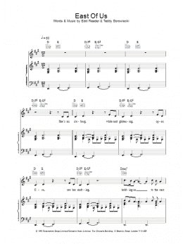page one of East Of Us (Piano, Vocal & Guitar Chords)