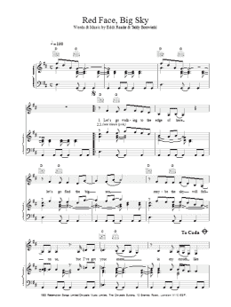 page one of Red Face, Big Sky (Piano, Vocal & Guitar Chords)