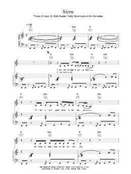 page one of Siren (Piano, Vocal & Guitar Chords)