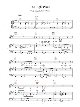 page one of The Right Place (Piano, Vocal & Guitar Chords)