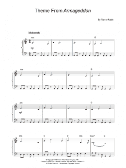 page one of Armageddon (Piano Solo)