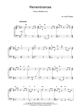 page one of Remembrances (Piano Solo)
