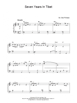 page one of Seven Years in Tibet (Piano Solo)