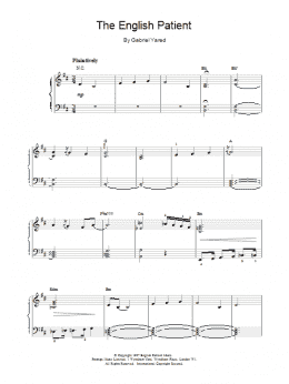 page one of The English Patient (Piano Solo)