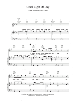 page one of Cruel Light Of Day (Piano, Vocal & Guitar Chords)